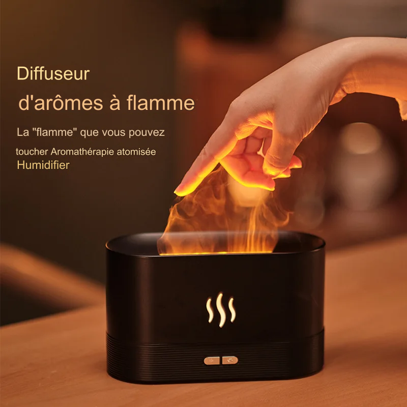 Humidificateur portable à brume fraîche, USB, LED, changement de couleur, pour pièce, air, feu, flamme, arôme, diffuseur d'huiles essentielles